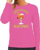 Bellatio Decorations Apres ski sweater dames - aperol to my spritz - roze - apres ski/wintersport XS
