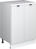 Vicco Uitbreidingskast Rion, Witte golf/Wit, 60 x 46 cm zonder schuine kant met 2 deuren