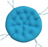 vidaXL - Zitkussen - rond - Ø - 100x11 cm - oxford stof - lichtblauw
