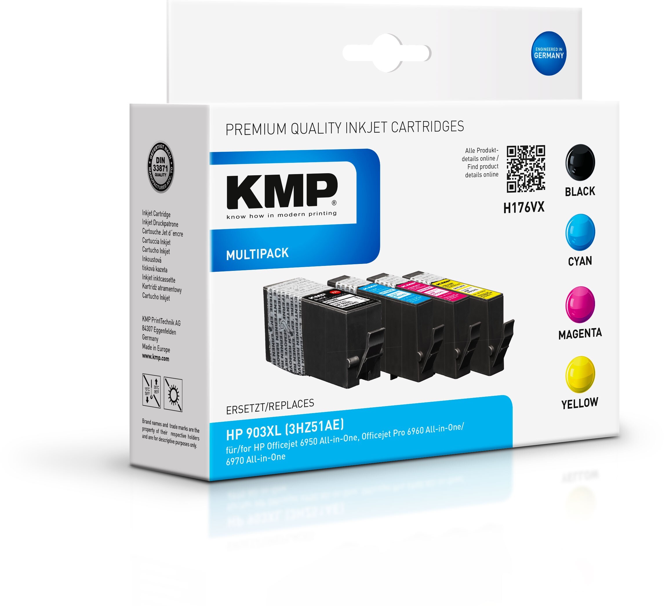 KMP H176VX multi pack / cyaan, geel, magenta, zwart