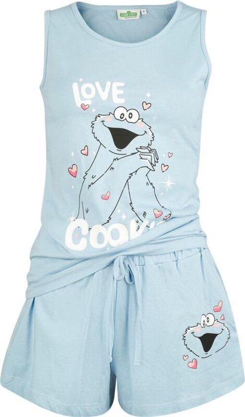 Sesame Street Love Cookie! Pyjama blauw Katoen XXL