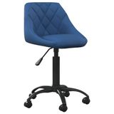 VidaXL Eetkamerstoel fluweel blauw