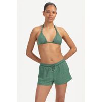 Beachlife strandshort met lurex en textuur groen
