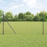 vidaXL Euro Hek 1,4 x 10 m PVC-gelaagd ijzer Grijs