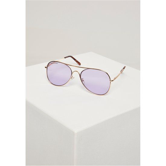 Urban Classics Texas Zonnebril - Goudkleurig/Paars - Unisex
