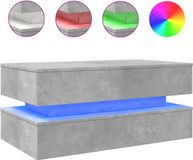 vidaXL Salontafel met LED-verlichting, betongrijs, 90x50x40 cm