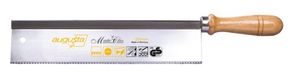 Augusta-heggenroos, fijne zaag, recht, 250 mm, speciale handzaag van bandstaal C75 met houten handvat voor verstekzagen in hout en pvc, fijne puntige tanden