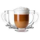 Glasmark KROSNO 1992 Kubas koffieglazen set van 4 cappuccino-ijskoffieglazen kopjes vaatwasmachinebestendig 4x400 ml