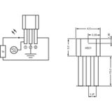 PIC Capteur à effet Hall H501 3.8 - 24 V/DC Plage de mesure : +4 - +35 mT TO-92-UA Soudure