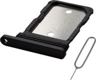 MMOBIEL Dual Simkaart Houder Compatibel met Google Pixel 7a – Sim Tray - Dubbele Simkaarthouder Vervanging – Sim Card Tray - Incl. Sim Pin en Waterdichte Rubberen Ring - Zwart
