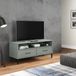 Maison Exclusive TV-meubel OSLO met metalen poten, grijs, massief grenenhout