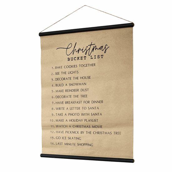 LOBERON Afbeelding Christmas Bucket List antiekzwart/bruin