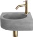 Differnz Cleo Fonteinset - Beton donkergrijs - Kraan gebogen mat goud - 31.5 x 31.5 x 10 cm