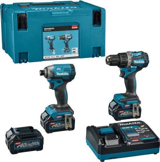 Makita DK0198G201 XGT 40 V Max Li-Ion Accu Boor-/schroefmachine (DF002G) & Slagschroevendraaier (TD003G) Combiset (3x 2.5Ah Accu) In Mbox