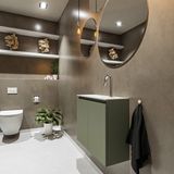 MONDIAZ TURE Toiletmeubel 60x23x50cm army mat Solid Surface Wit