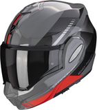 Scorpion Exo-Tech Evo Genre Grijs Zwart Rood Modular Helmet - Helm