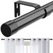 Ibenzoa® Tringle à rideaux réglable noir avec supports en acier inoxydable pour diverses fenêtres