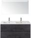 BES LED Porto Badmeubelset 120 cm - 4 Laden Black Oak - Keramische Wastafel Wit Slim met Sence Spiegel