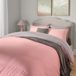 Brentfords Plain Dye Dekbedovertrek Quilt Beddengoed Set Met Kussensloop, Blush Roze Grijs - Tweepersoons