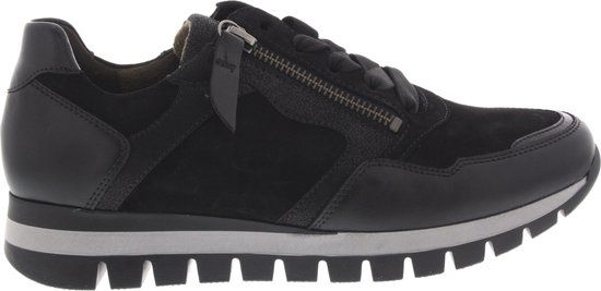 Gabor 56.438.37 Zwart - Dames Sneakers - Maat 37 - Leer