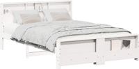 vidaXL Bedframe met plank Wit 160 x 200 cm Massief grenenhout