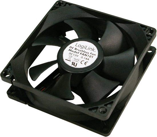 LogiLink FAN101 PC Case Cooler Computer behuizing Ventilator Zwart 8 cm