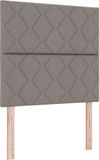 vidaXL Boxspringbed met hoofdeinde, taupe, 100 x 200 cm, gestoffeerd