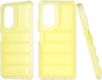 Techsuit Hoesje geschikt voor Oppo A58 4G - Wave Shield Shockproof Hard Case Back Cover - Geel