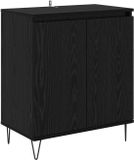 vidaXL Dressoir Zwart Eiken 60 x 35 x 70 cm Bewerkt Hout