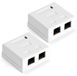 Boîte réseau Boîte de connexion - 2 ports RJ45 - CAT6a - Blanc - Montage en saillie