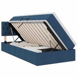 vidaXL Bed met opbergruimte en matras, blauw, 90 x 200 cm