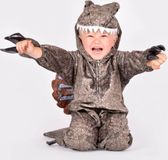 Den Goda Fen Dinosaurus Kostuum Spinosaurus - 110-116cm - 4-5 jaar - Bruin