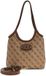 GUESS Samantha Mini Tote Handtas Schoudertas Latte Logo / Brown Lichtbruin