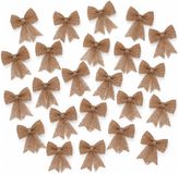 Decoris nœuds décoratifs de Noël - 30 pièces - jute - paillettes - 13 cm