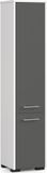 Meuble de salle de bain autoportant : deux portes, blanc / gris graphite