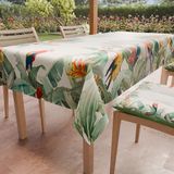 PETTI Artigiani Italiani - Vlekafstotend tafelkleed, rechthoekig, motief papegaaien, 6-zits (140 x 180 cm), 100% Made in Italy