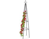 Relaxdays Plantensteun - 204 cm - Metaal - Zwart