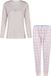 By Louise Dames Pyjama Set Lang Roze Geruit - Maat S