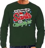 Bellatio Decorations Shoppartners Bv Foute Kersttrui - sweater - Im the reason why Santa has a naughty list - groen - voor heren - kerstkleding / kerst outfit XL