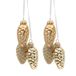 2 Lauscha 2 stuks elegante kerstboomversiering - kreeft glas Lauscha - kerstboomversiering glazen kegels set van 2 met 3 dennenappels in goud met textielband 6 cm, glans, mat, glinsterend.