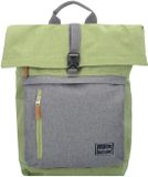 Travelite Basics Rollup Sac à dos – Sac à dos avec compartiment pour ordinateur portable 15,6" Vert/Gris