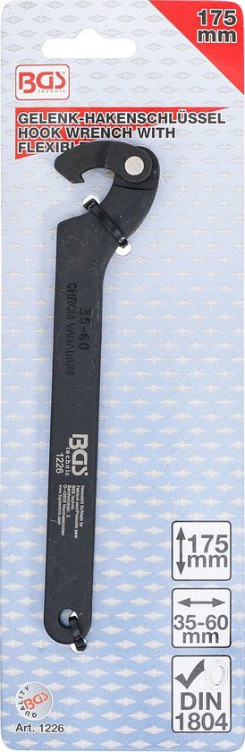 BGS1226 Haak Tang - Flexibele kop - 35-60mm - DIN1804