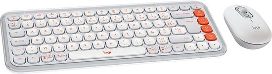 Logitech POP Icon Combo - Toetsenbord en Muis - Bluetooth - Azerty FR - Gebroken wit