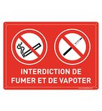 AUA SIGNALETIQUE - Bord met afgeronde hoeken – verbod op roken en vapoter – 210 x 150 mm, aluminium Dibond 3 mm