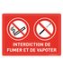 AUA SIGNALETIQUE - Bord met afgeronde hoeken – verbod op roken en vapoter – 210 x 150 mm, aluminium Dibond 3 mm