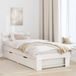 Maison Exclusive - Cadre de lit avec tête de lit Blanc 100 x 200 cm Bois de pin massif
