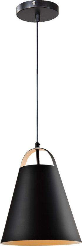 QUVIO Hanglamp - Modern Design - Trechtervorm - Ø 25 cm - Zwart