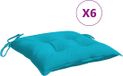 vidaXL Stoelkussens 6 st 40x40x7 cm stof turquoise