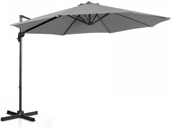 Maxx-garden Premium Zweefparasol 300x300m - Duurzame parasol – 360 ° Draaibaar - Kantelbaar – UV werend doek - Antraciet – Incl. beschermhoes