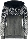 Black Premium by EMP Grijs jack met capuchon en keltische ornamenten - Dames - S